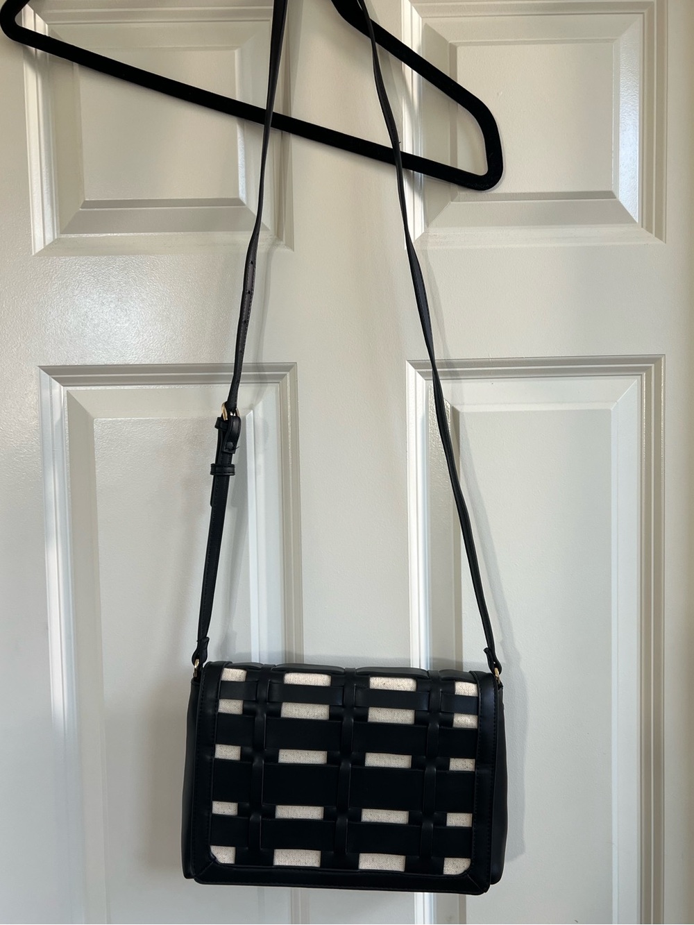 A New Day Black Woven Crossbody Shoulder Bag